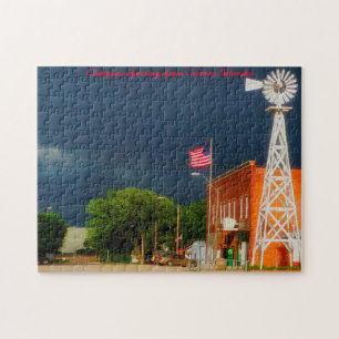 Cordova Nebraska.Christmas Greetings Jigsaw Puzzle
