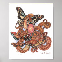 Core of Beginings Mystical Butterfly Snakes Art