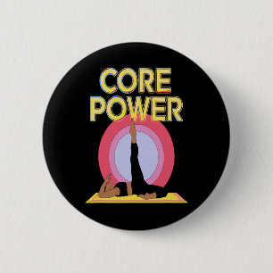 Core Power Abs Strength Yoga Pilates Stability Bod 6 Cm Round Badge