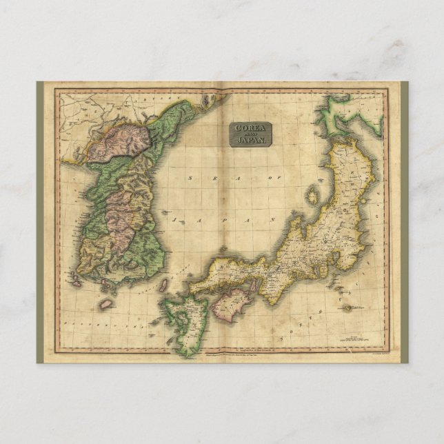 Corea (Korea) and Japan Map (1815) Postcard (Front)