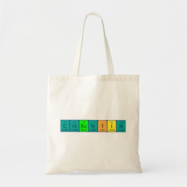 Corentin periodic table name tote bag (Front)
