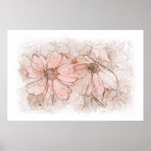 Coreopsis Floral Watercolor ID712 Poster