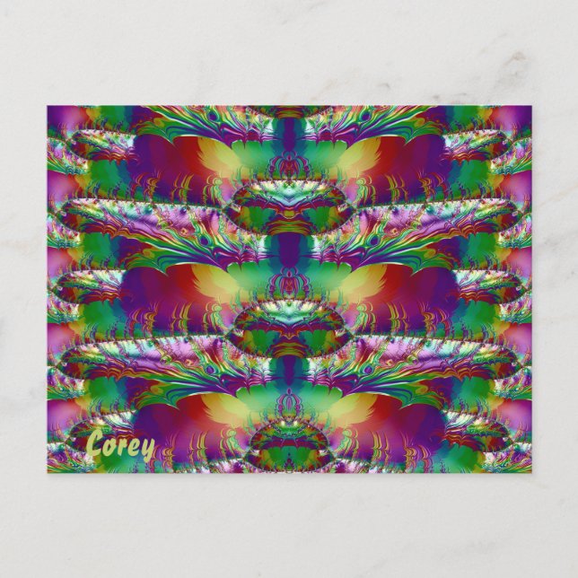 COREY ~ Glossy Postcard 3D Colorful Zany (Front)