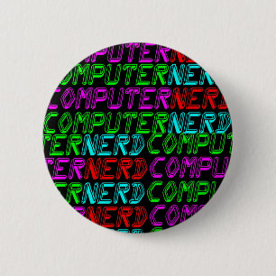 COREY TIGER 1980s RETRO COMPUTER NERD 6 Cm Round Badge