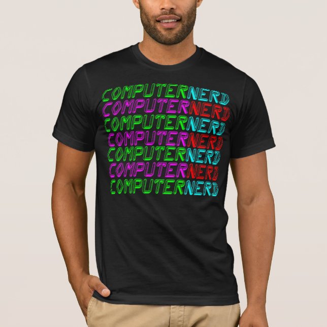 COREY TIGER 1980s RETRO COMPUTER NERD T-Shirt (Front)