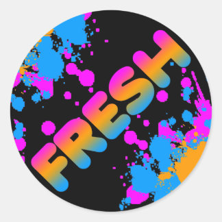 COREY TIGER 1980's RETRO FRESH PAINT SPLATTER Classic Round Sticker