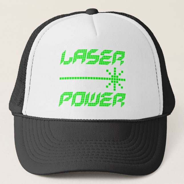 COREY TIGER 1980s RETRO LASER POWER Trucker Hat (Front)
