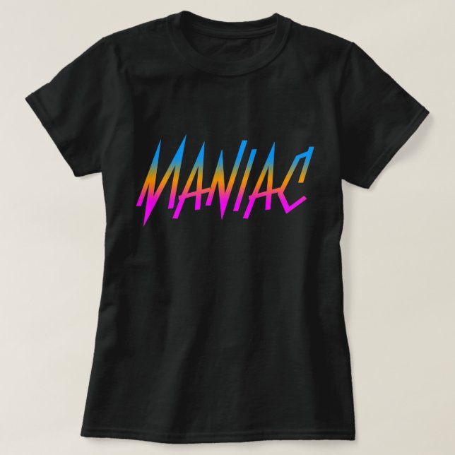 COREY TIGER 1980s RETRO MANIAC T-Shirt (Design Front)