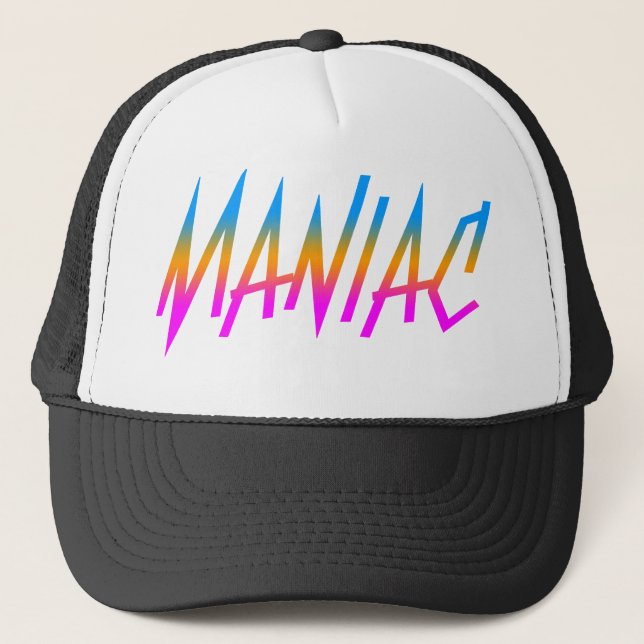Corey Tiger 1980s Retro Maniac Trucker Hat (Front)