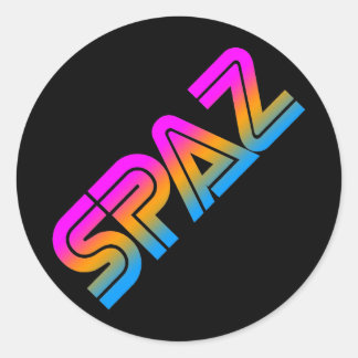 COREY TIGER 1980's RETRO SPAZ MULTICOLOUR Classic Round Sticker