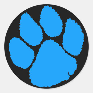 COREY TIGER 1980's RETRO TIGER CLAW BLUE Classic Round Sticker
