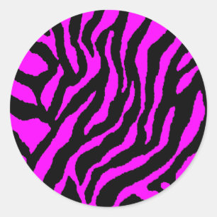 COREY TIGER 1980's RETRO TIGER STRIPES PINK Classic Round Sticker