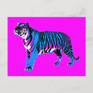 COREY TIGER 1980s RETRO VINTAGE WILD TIGER Postcard