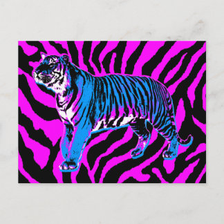 COREY TIGER 1980s RETRO VINTAGE WILD TIGER Postcard