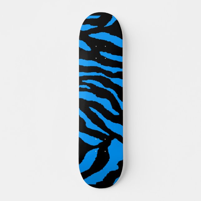 COREY TIGER 1980's TIGER STRIPE BOLD BLACK BLUE Skateboard (Front)