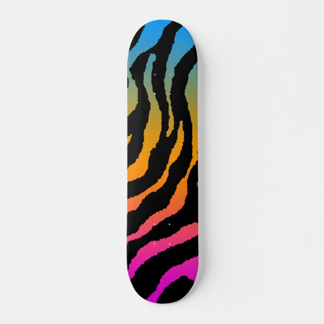 COREY TIGER 1980's TIGER STRIPE BOLD MULTI COLOUR Skateboard (Front)