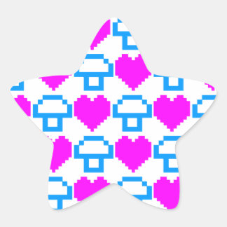 Corey Tiger 80s 8-bit Mushrooms Hearts Star Sticker