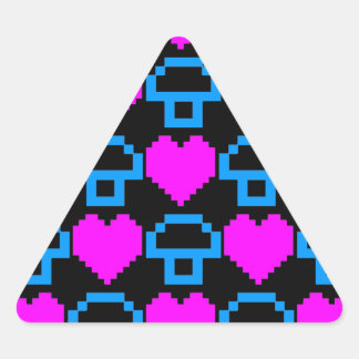 Corey Tiger 80s 8-bit Mushrooms Hearts Triangle Sticker