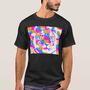 COREY TIGER 80's CHECKS TIGER FACE T-Shirt