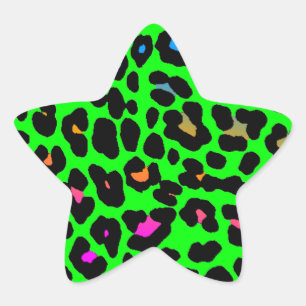 Corey Tiger 80s Leopard Spots (Green) Star Sticker