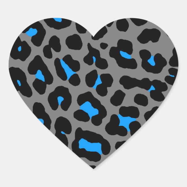 Corey Tiger 80s Leopard Spots (Grey) Heart Sticker (Front)