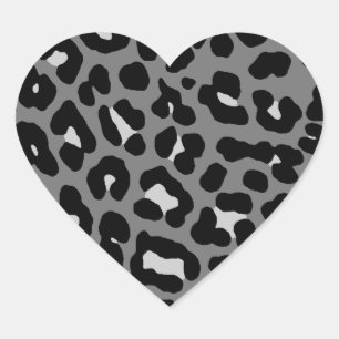 Corey Tiger 80s Leopard Spots (Grey) Heart Sticker