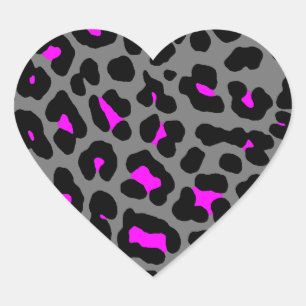 Corey Tiger 80s Leopard Spots (Grey) Heart Sticker