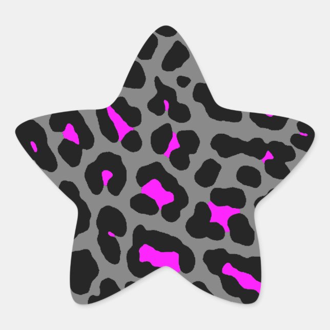 Corey Tiger 80s Leopard Spots (Grey) Star Sticker (Front)