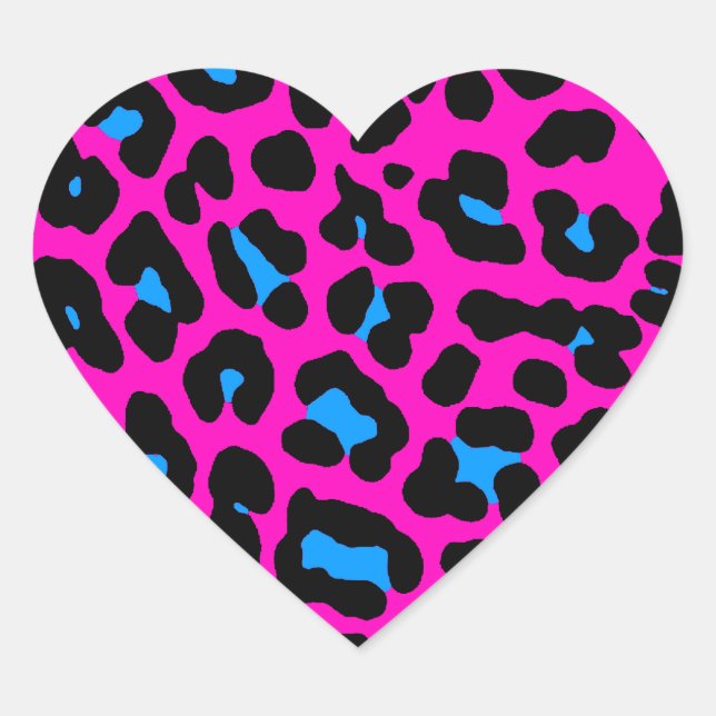 Corey Tiger 80s Leopard Spots (Pink) Heart Sticker (Front)