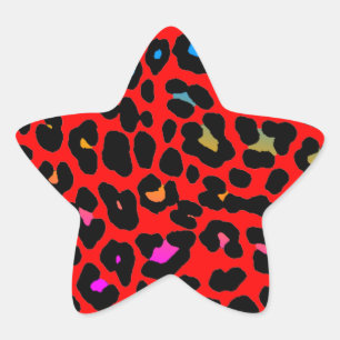 Corey Tiger 80s Leopard Spots (Red) Star Sticker