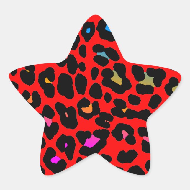 Corey Tiger 80s Leopard Spots (Red) Star Sticker (Front)