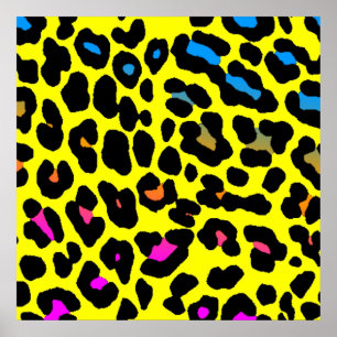 Corey Tiger 80s Leopard Spots (Yellow) Poster