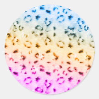 Corey Tiger 80s Multicolor Snow Leopard Classic Round Sticker