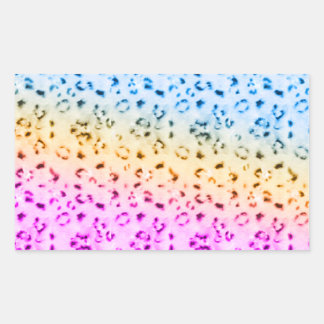Corey Tiger 80s Multicolor Snow Leopard Rectangular Sticker