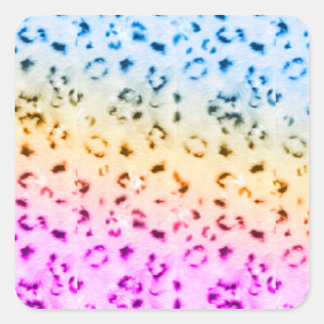 Corey Tiger 80s Multicolor Snow Leopard Square Sticker