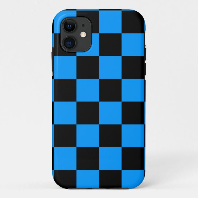 Corey Tiger 80s Neon Chequerboard (Blue) Case-Mate iPhone Case (Back)