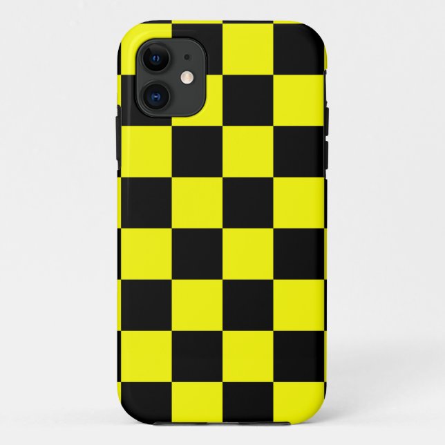 Corey Tiger 80s Neon Chequerboard (Yellow) Case-Mate iPhone Case (Back)
