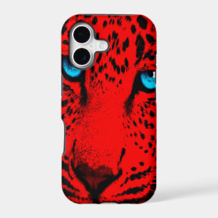 Corey Tiger 80s Neon Leopard Face (Red)