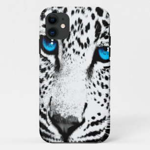 Corey Tiger 80s Neon Leopard Face (White Snow) iPhone 11 Case