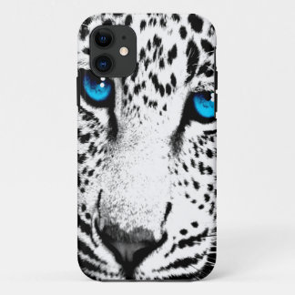 Corey Tiger 80s Neon Leopard Face (White Snow) iPhone 11 Case