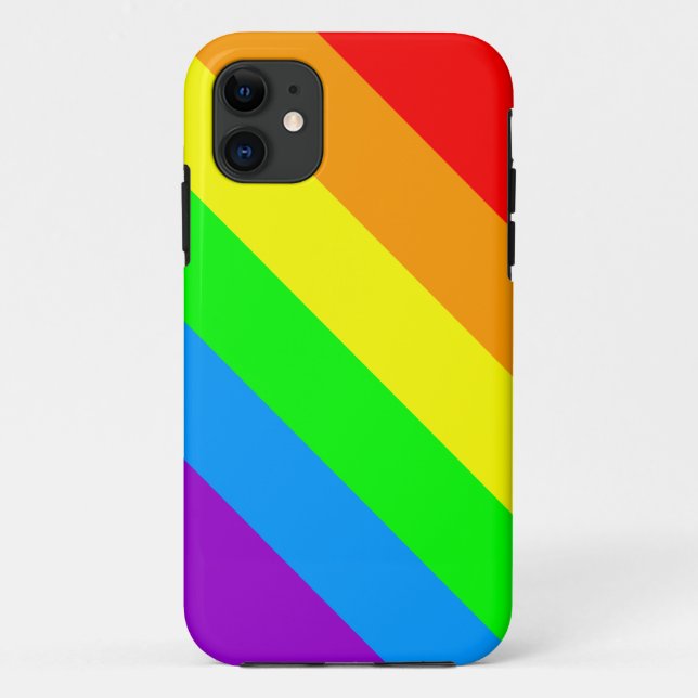 Corey Tiger 80s Neon Rainbow Pride Stripes Case-Mate iPhone Case (Back)