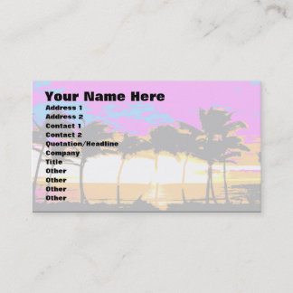 Corey Tiger 80s Palm Trees Sunset Business Card