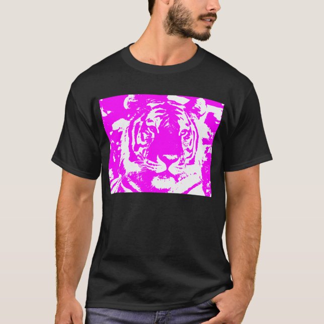 COREY TIGER 80's PINK TIGER FACE T-Shirt (Front)