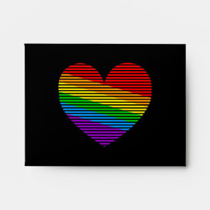 Corey Tiger 80s Rainbow Stripe Heart Envelopes
