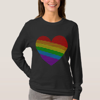Corey Tiger 80s Rainbow Stripe Heart Shirt