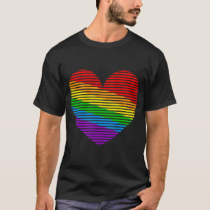 Corey Tiger 80s Rainbow Stripe Heart Shirt