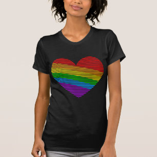 Corey Tiger 80s Rainbow Stripe Heart Shirt