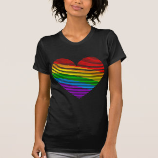 Corey Tiger 80s Rainbow Stripe Heart Shirt