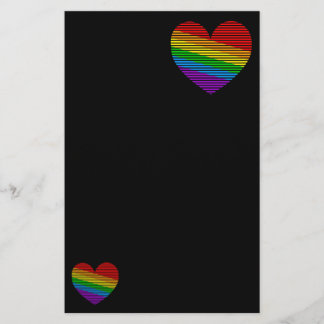 Corey Tiger 80s Rainbow Stripe Heart Stationery