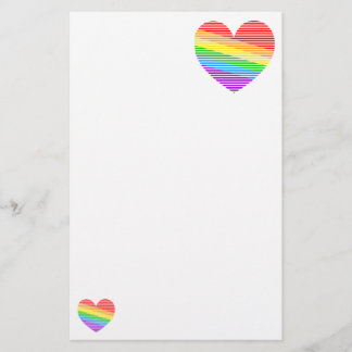 Corey Tiger 80s Rainbow Stripe Heart Stationery